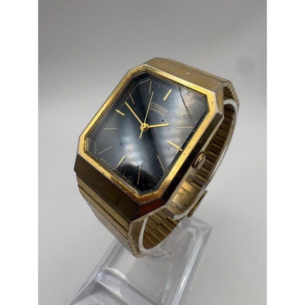 Vintage Citizen Quartz Gold-Tone Octagonal Watch Cal 6031 square